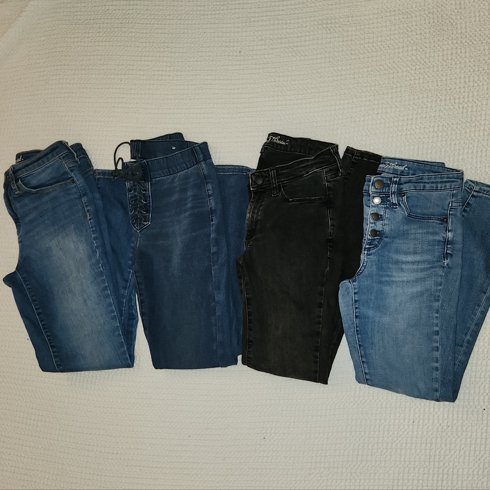 Women's Jeans - Dark, Light, and Medium Blue And Black